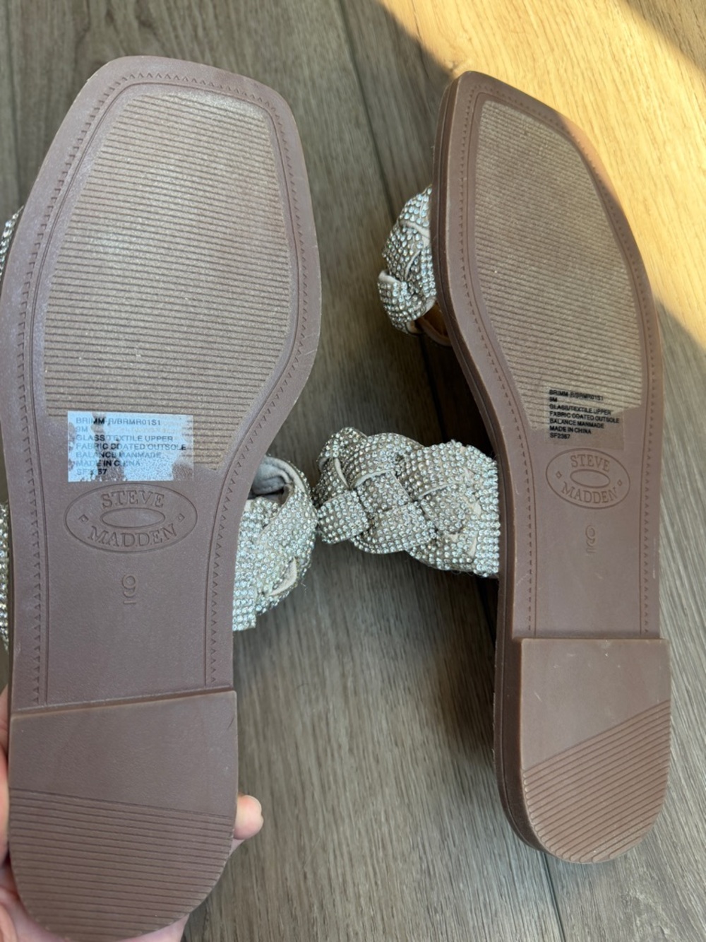 Steve Madden Newbie Slide Crystal-Embellished Women’s Sandal in Silver - Picture 3 of 4
